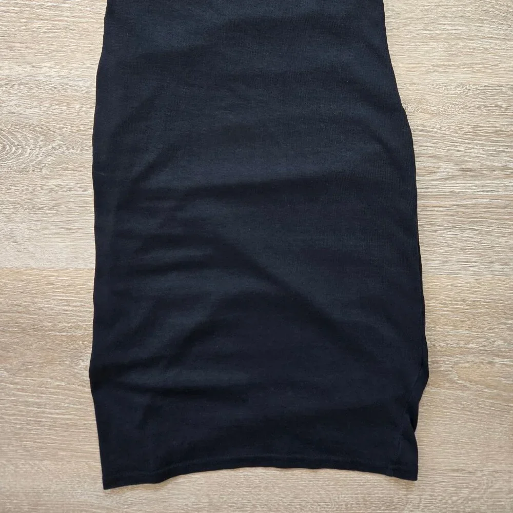 Leith Ruched Bodycon Tank Dress Black Sleeveless Tulip Hem XS Little Black Dress - Picture 13 of 16
